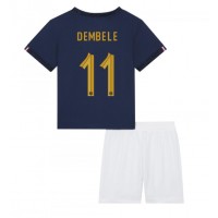 Frankreich Ousmane Dembele #11 Fußballbekleidung Heimtrikot Kinder WM 2022 Kurzarm (+ kurze hosen)